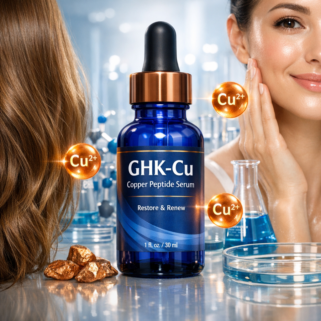 GHK-cu Copper Peptide serum bottle